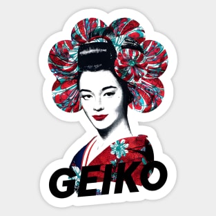 geiko - Japanese geisha girl vintage Sticker